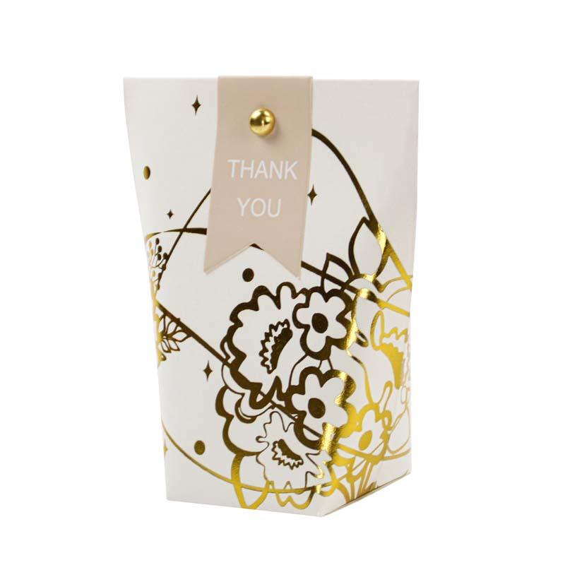 

Bronzing Box Wedding Party Gift Happy Candy Box Bronzing Pattern Pocket Box Wedding Packaging Box