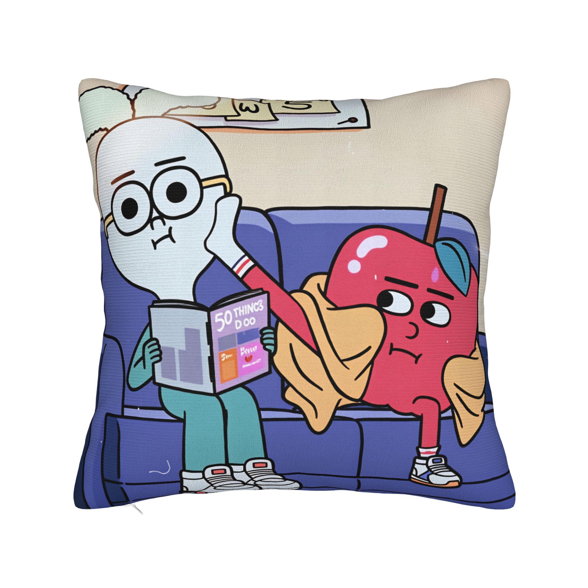 

Apple and Onion Pillow Case Cute Funny Pillow Cover Custom Pillowcases For Sofa Bedroom Home Decor 12x12Inch