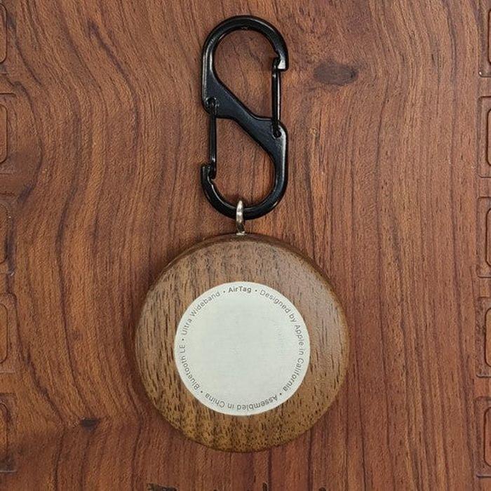 Support porte-clés - Airtag - Bois - Marron - Fermeture magnétique - Enfant