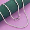 New 40-75cm 925 Silver Necklace 16-30 Inch Originality 2MM String Chain for Women Fashion Streetwear Jewelry Gifts