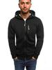 Men's Solid Color Hooded Zip-Up Sweatshirt Jacket - Spring/Autumn Casual Fashion