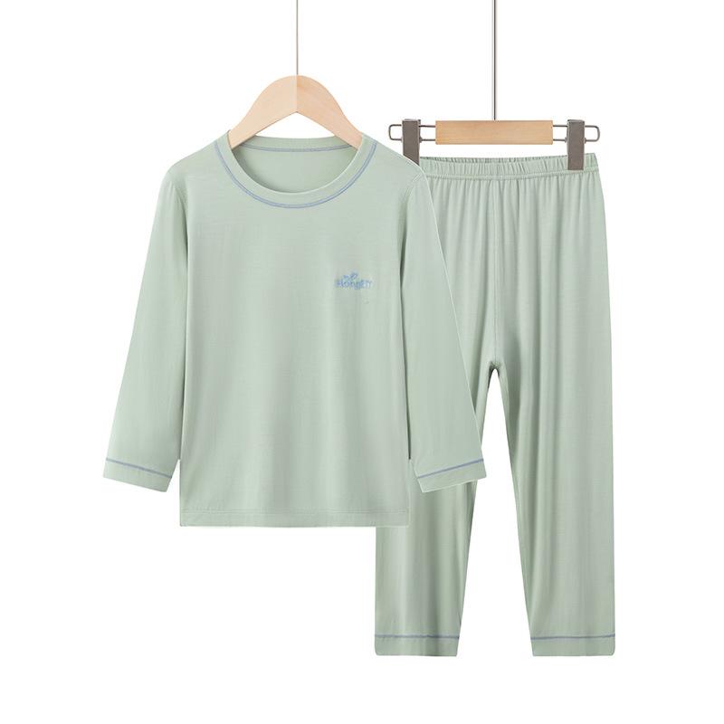 Summer Kids' Modal Pajamas Set: Short Sleeve & Shorts, Parent-Child Matching Homewear, Boys & Girls, Air Conditioning Suit