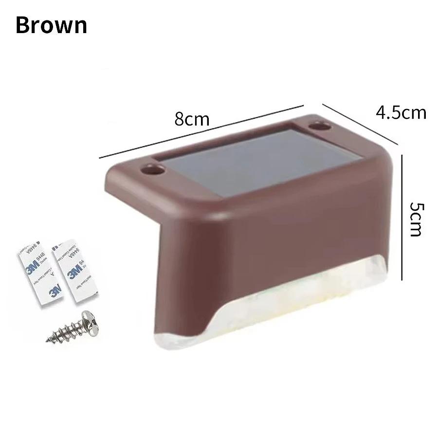 4Pcs Solar Stair Lights Outdoor LED Fence Light Garden Lamp Waterproof For Staircase Yard Patio Railing Pathway Night Lighting