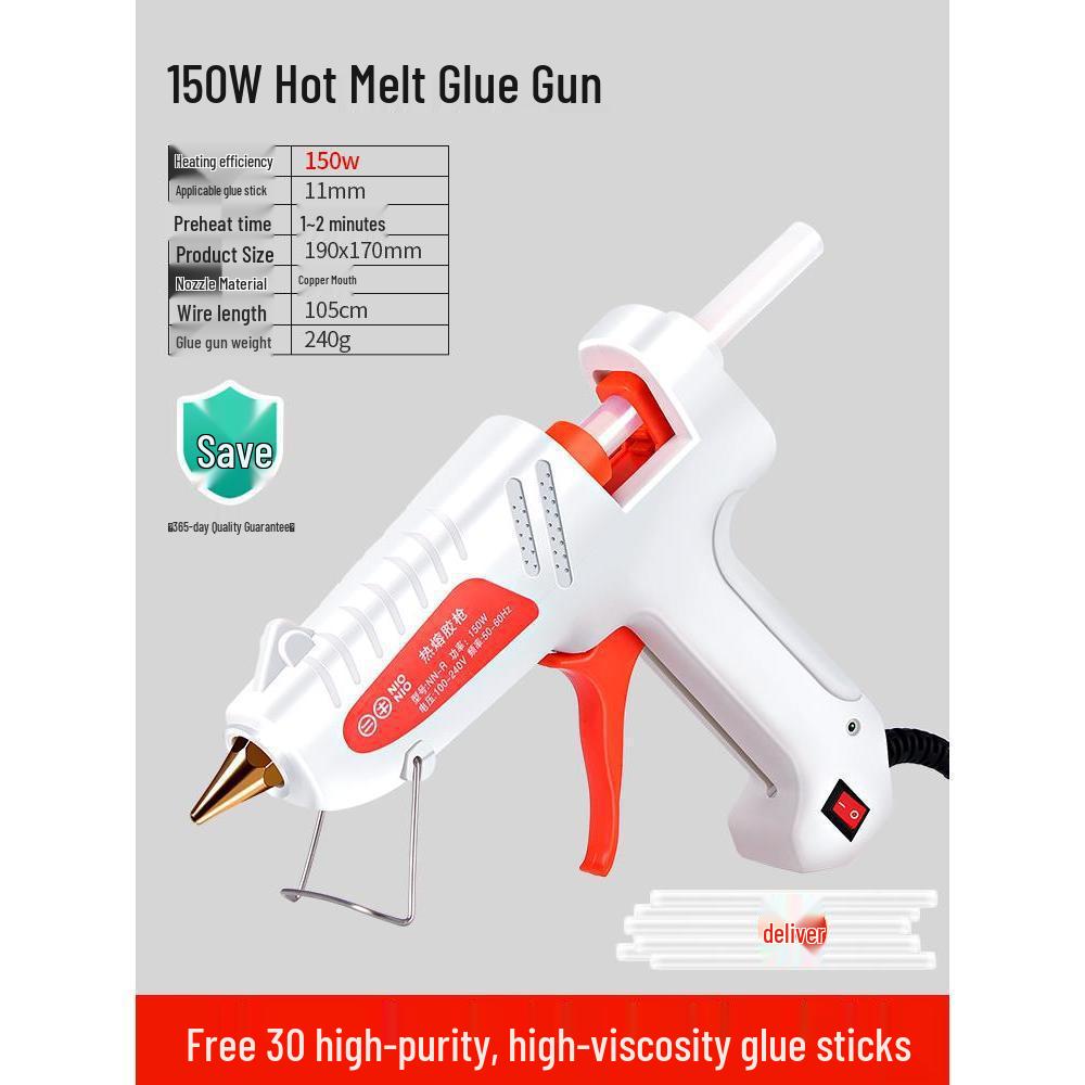 High Viscosity Hot Melt Glue Gun with 7-11mm Sticks for Children's Crafts and Household Use