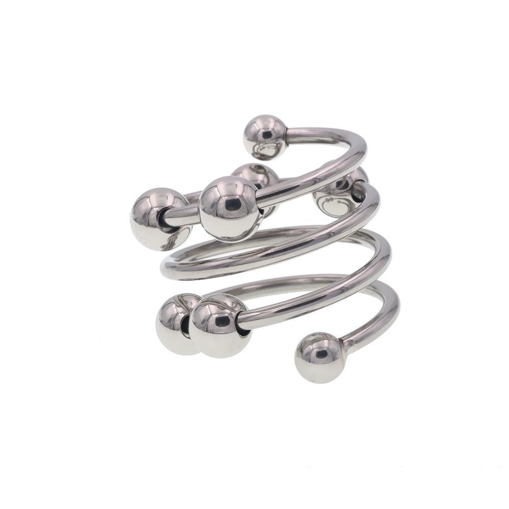 Stainless Steel Male Penis Ring 8 Beads Massage Sex Aid Sex Tools Adult Supplies Alternative Climax Pleasure Device