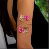 French Enamel Butterfly Hollow Arm Cuff Bracelet - Adjustable Style