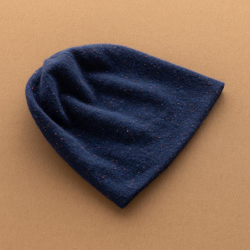 Women's 100% Pure Cashmere Double-Layer Knitted Hat - Warm & Fashionable for Autumn/Winter