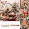 Vintage Rustic Christmas Train Hanging Ornaments, Holiday Party Decorations for Tree and Home Decor