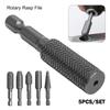 5Pcs/Set 1/4inch Hex Shank Rotary Rasp File Engraving Drill Bits  Carving Sanding Grooving
