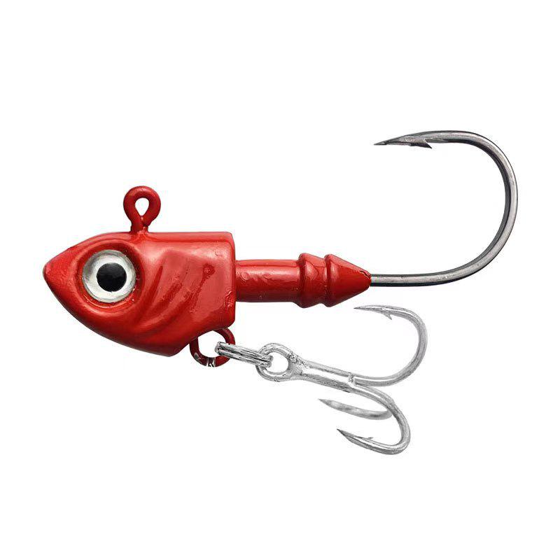 Luminous Fish-Shaped Jig Head with Spinner Blade 3.5-33g, Blood Groove Hook for Bass & Perch, Multi-Layer Soft Bionic Bait