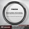Mazda 3 5 6 SKYACTIV Axela Atenza CX30 CX5 CX8 CX9 MX5 RX8 RX7 BT50 Aksesuarları İçin Karbon Fiber Deri Araba Direksiyon Simidi Kılıfı