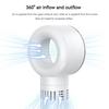 Portable Mini Hand Held Bladeless Fan 5-Speed USB Rechargeable Cooler Fan Digital Display Bladeless Fan for Bedroom Home Office