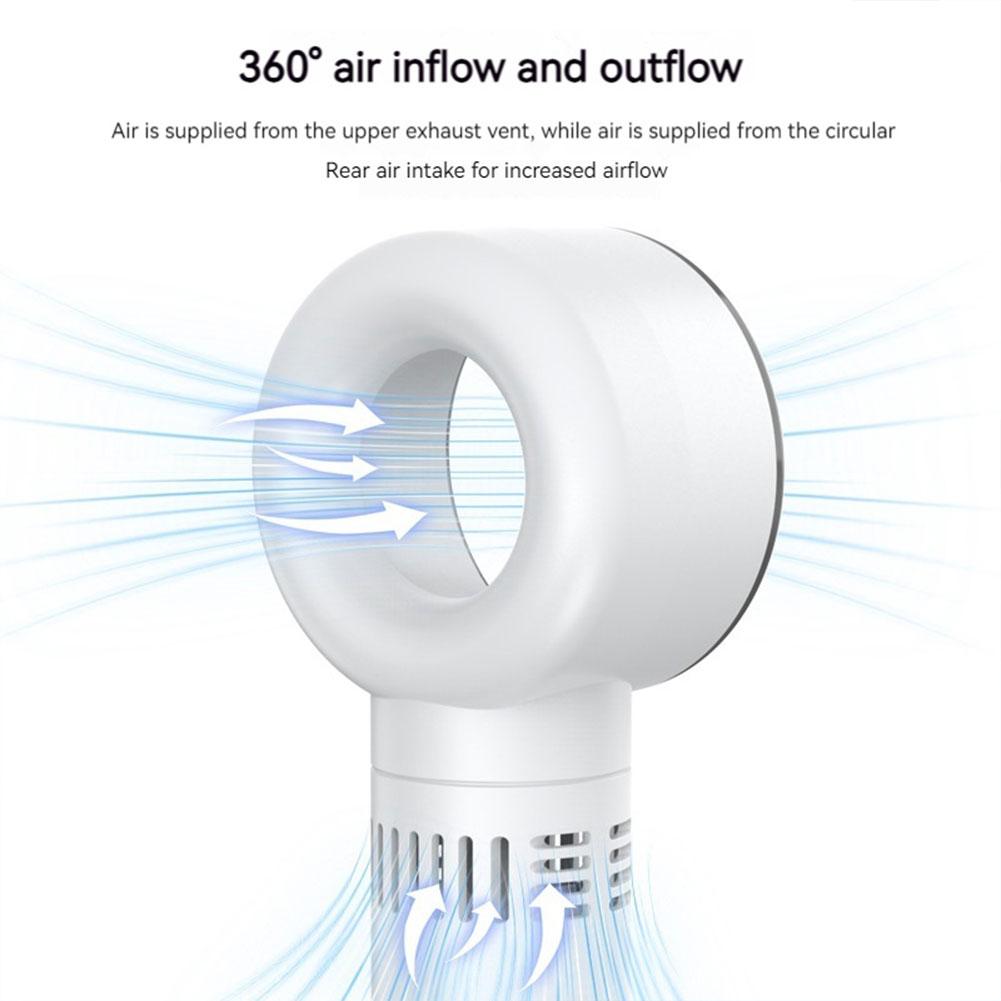 Portable Mini Hand Held Bladeless Fan 5-Speed USB Rechargeable Cooler Fan Digital Display Bladeless Fan for Bedroom Home Office