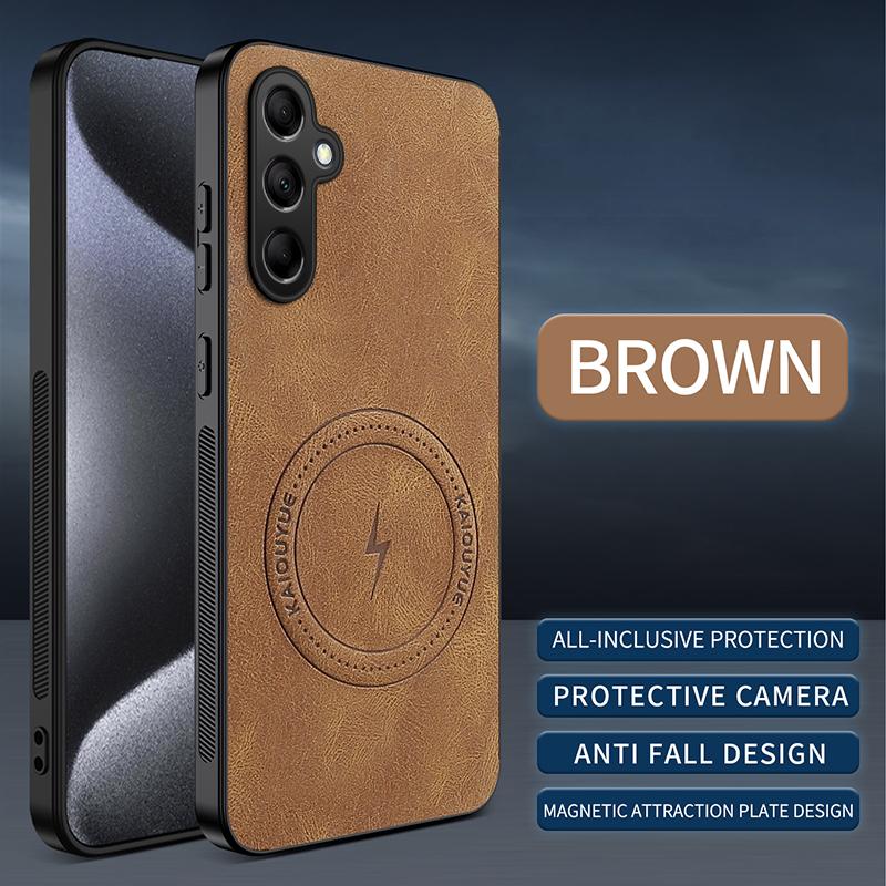 S24 Plus Luxury Cortex Leather Phone Case For Samsung Galaxy S24 Ultra Shockproof Silicone Soft Magnetic Protection Cover S24 FE