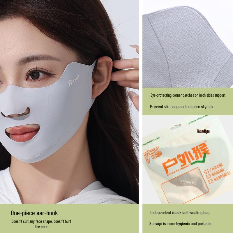 Women's UPF50+ Outdoor Sports Sunscreen Mask - Breathable, Lightweight Ice Silk for Running 2025.