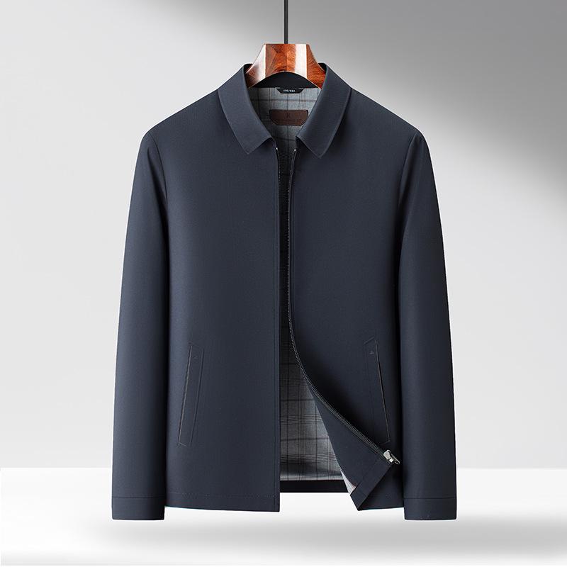 Men's Mid-Age & Senior High-End Casual Lapel Jacket for Spring & Autumn