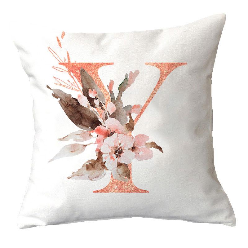 Ins Nordic Pillowcase Pink Letter Cushion Pillowcase Car Sofa Waist Home Furnishing