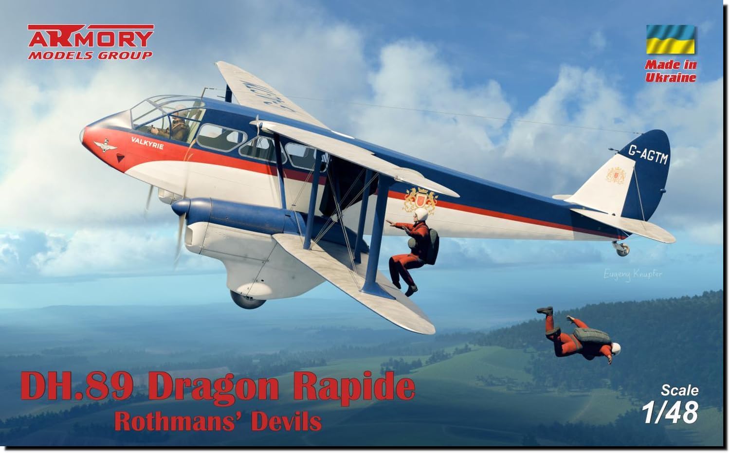 

Armory scale de Havilland Dragon Rapide Rothmans Devils plastic model kit AMR48014 1/48 DH.89 (airplane)