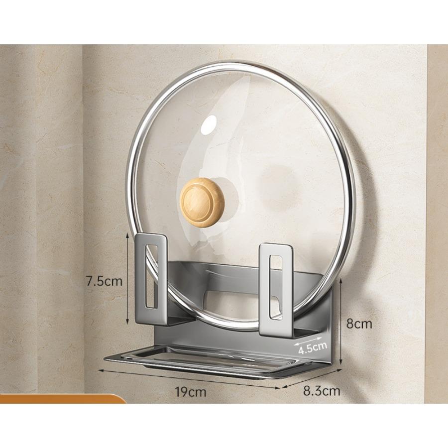 Practical Carbon Steel Pot Lid Holder Punch Free Wall Mounted Sink Drain Racks Space Saving Cutting Board Storage Rack Kitchen