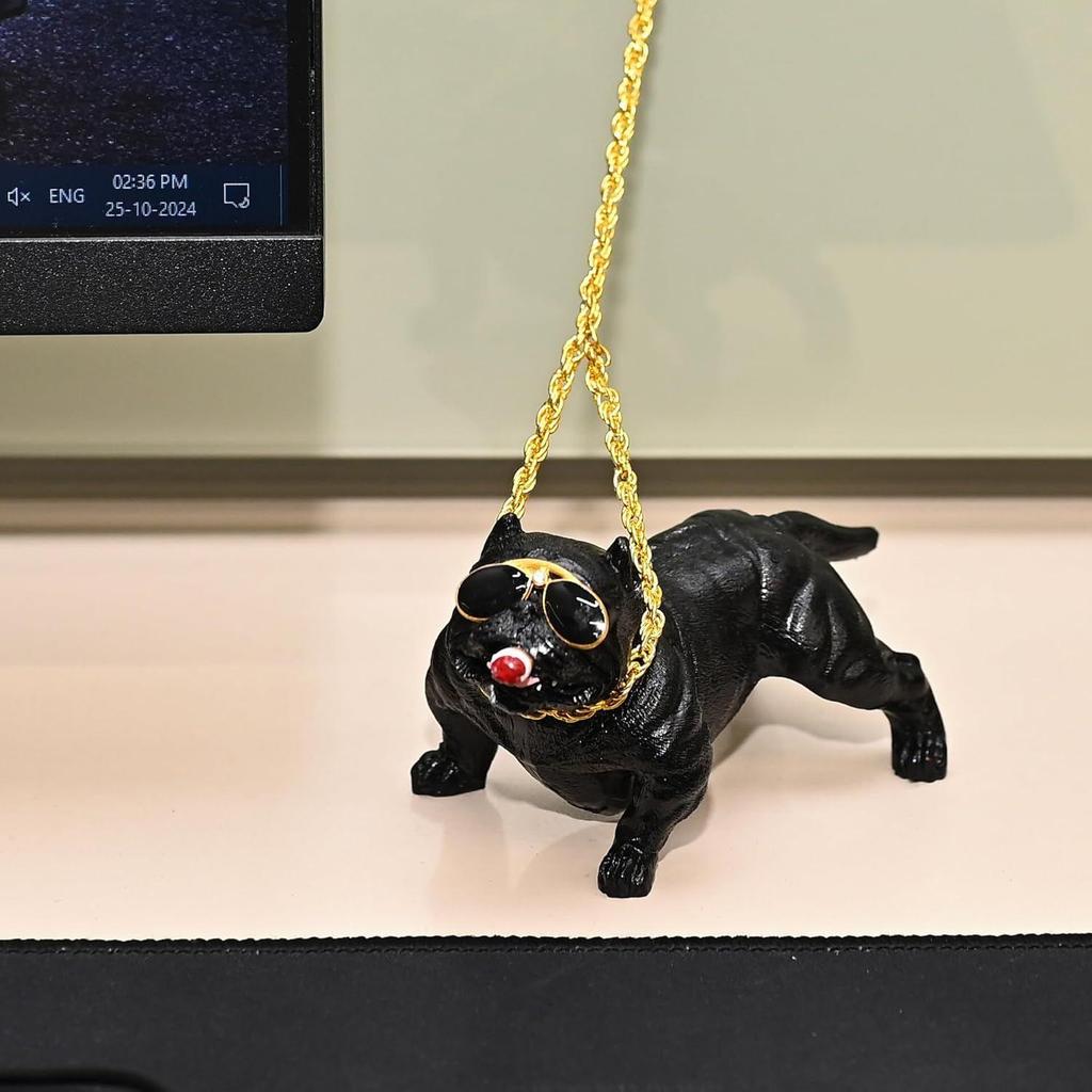 Itens de Decoração para Painel de Carro – Estatueta Decorativa de Bulldog Agressivo para Decoração de Casa e Carro