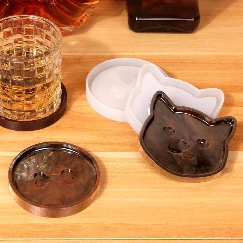 DIY עצם חתול אחסון חיות מחמד תחתיות תבנית סיליקון מגש אחסון אפוקסי תבנית גבס בטון כלי יציקה לחימר קרמי קישוט