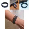 Geometric Style Mens Weaving Leather Wristband With Bead Design For Travel Gift