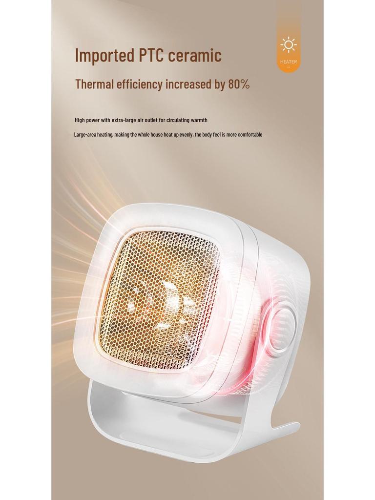 European & American Standard Portable Desktop Heater for Home & Dorm - Quick Heating Compact Electric Heater