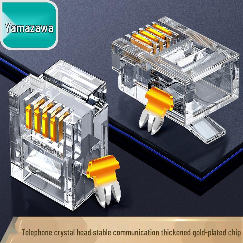 

Shanze Telephone and Fax Landline Connector 6P2C/4C, 4 Core Plug, 4P4C 6P4C 50-pack