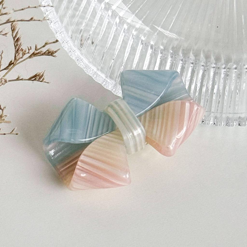 Acetate Chic Bowknot Hair Clip For Women Premium Duckbill Claw Accessory In Trendy Summer Colors With Stylish Patterns Geometric