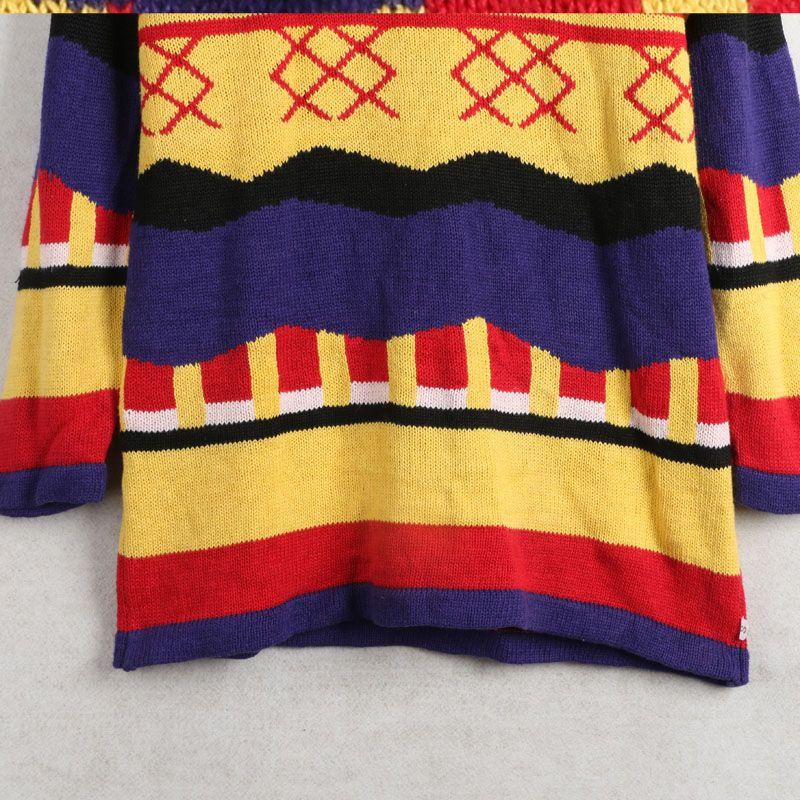 Autumn and Winter New Arrival Export European and American Women's Clothing Children's Fun Retro Cotton and Linen Fabric Unisex Wear Sweater Thick