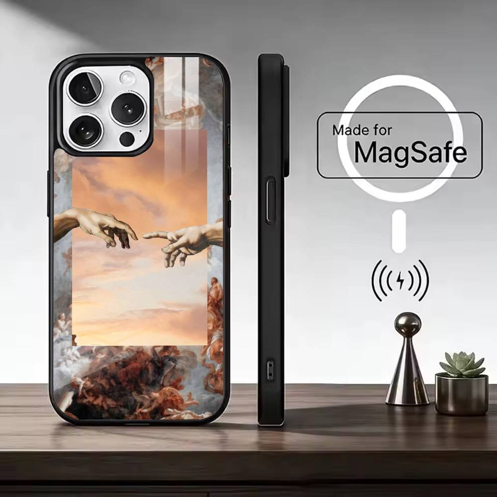 R-Renaissance art Painting For Magsafe Phone Case for iPhone 17 16 15 14 13 12 11 Series Wireless Charging