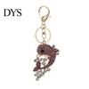 Rhinestone Dolphin Charm Keychain Sparkling Sea Animal Car Key Ring Holder Backpack Anti-oxidation Purse Handbag Christmas Birthday Gifts for