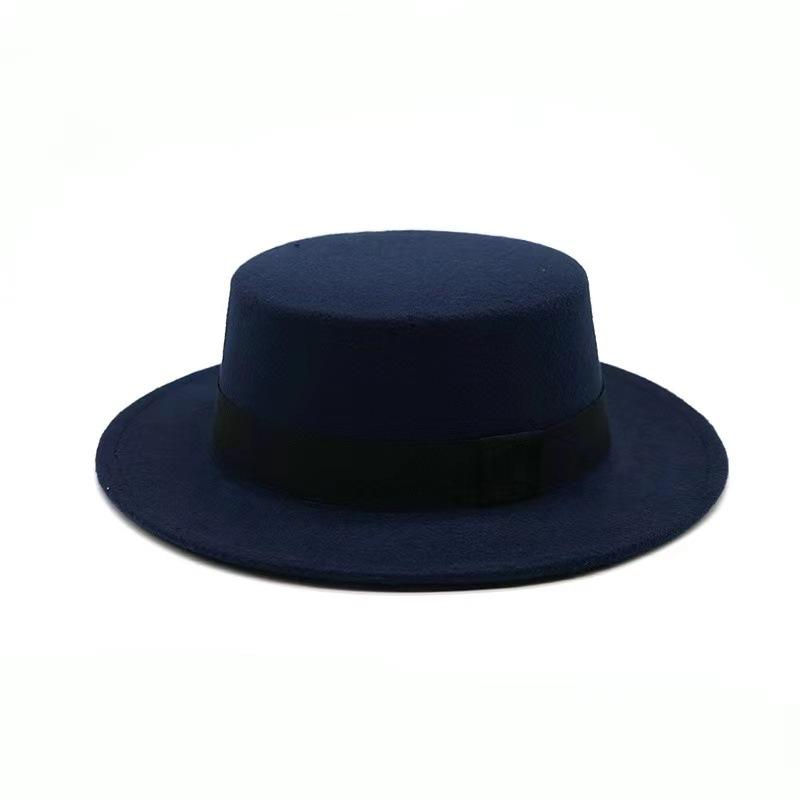 Autumn and Winter New Top Hat, Flat Top Flat Edge European and American Tide Hat, Creative Decorative Hat, Agent To Join
