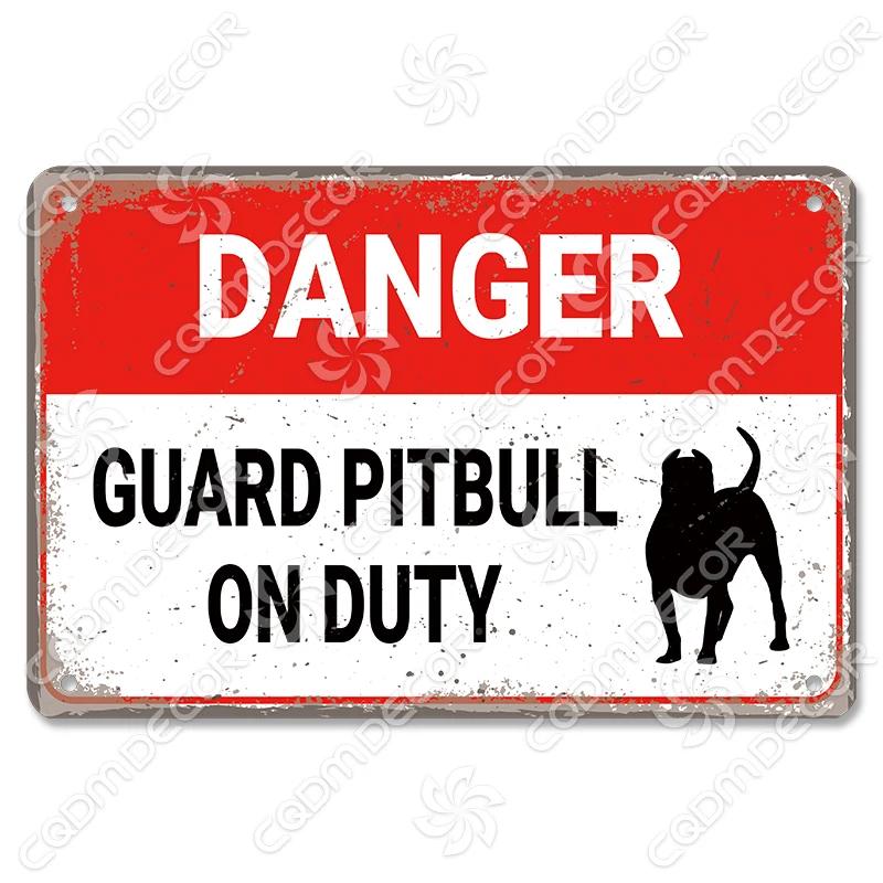 Beware of Dog Warning Tin Sign Metal Plate Caution Danger Dogs Vintage Poster Metal Plaque Garden Backyard Farm Home Wall Decor