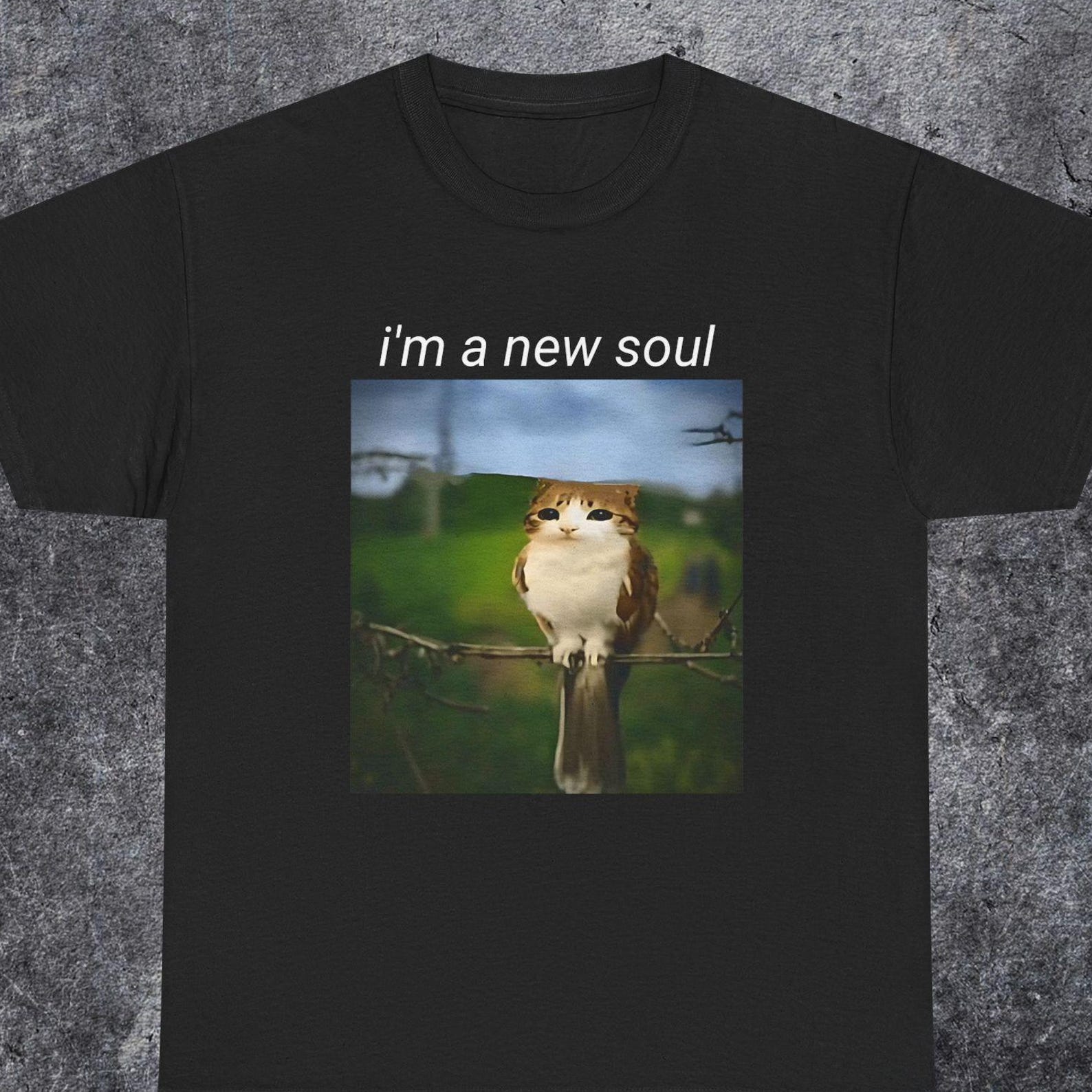 i m a new soul funny cat owl meme, Funny meowl meme shirt, silly cat meme shirt, gift for her, Brainrot meowl meme S