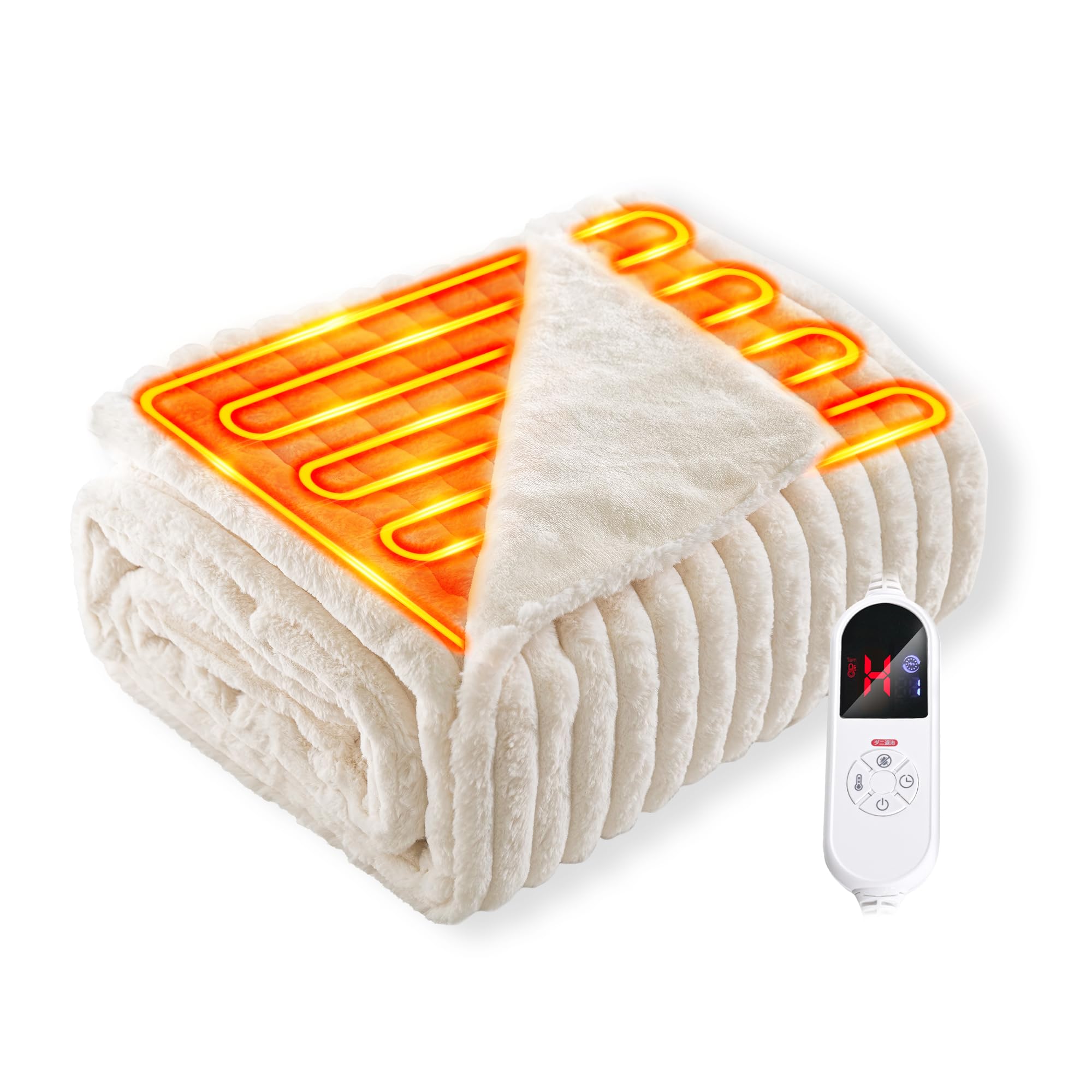 

Electric Blanket, Double-Layered, Double-Layered, with AI Overheat Protection and Dual-Layer Design. Features include flannel and rabbit fur-like fabr