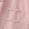 ZANZEA Women Casual Round Neck Solid Color Loose Half Sleeve Blouse