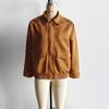 Women's Retro Distressed Fashion Aviator Jacket In Coffee Color