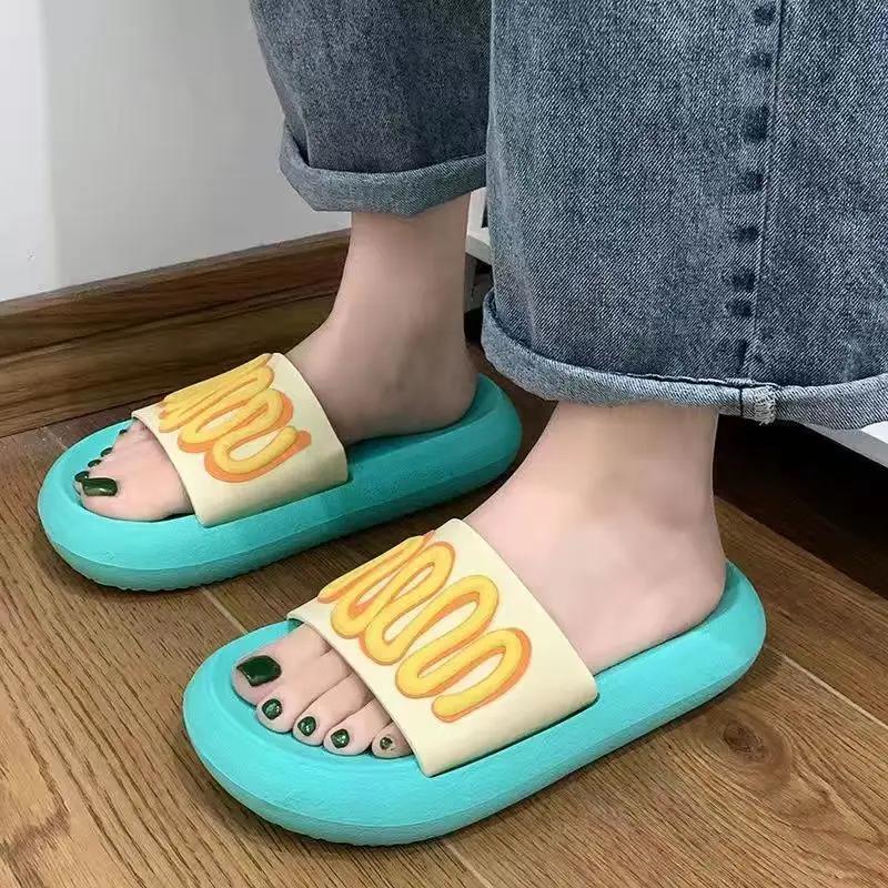 Fashion Woman Slippers Open Toe Bathroom Home Indoor Bedroom Sandals House Plaid Shoes for Women Slides Flat Original I B Unique G F 39