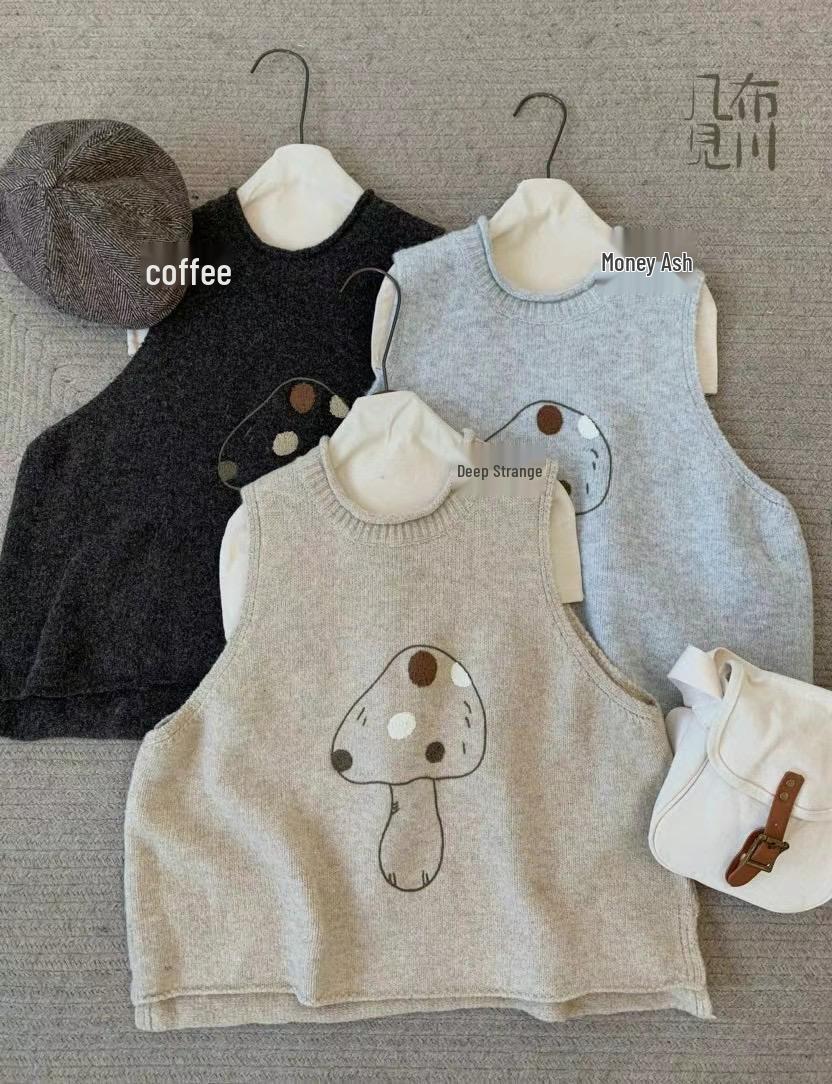 

Kibu Mikenawa Зима 2463 Вязаный жилет оверсайз с многослойным эффектом One Size