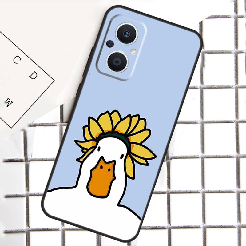 Cartoon Cute Animal Duck For OPPO Reno 14F 13F 12F 11F 10 11 12 13 14 Pro 7 8 Lite 8T OPPO Find X6 X5 X8 X9 Pro Case