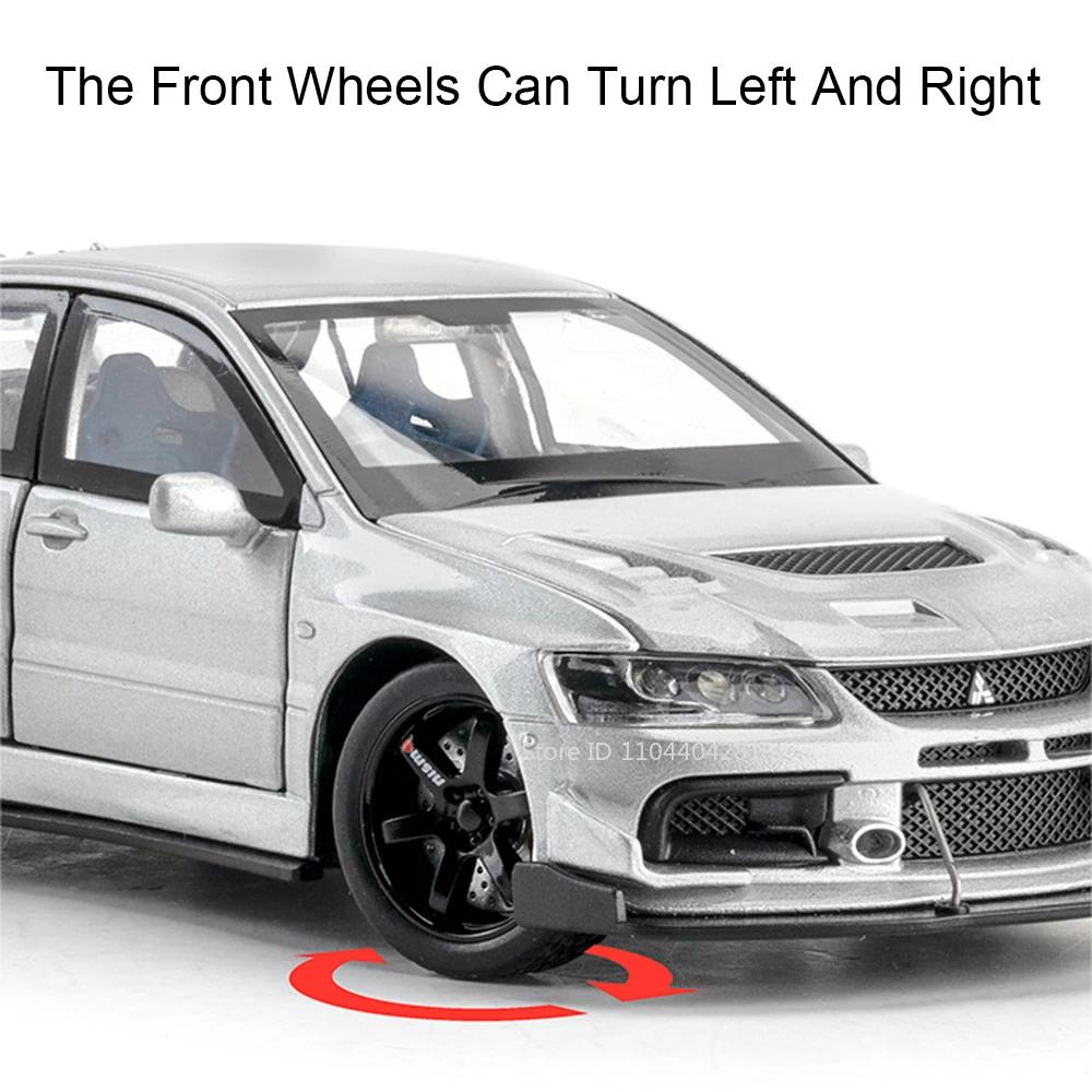 1:32 Mitsubishi Lancer Evolution Ix Alloy Sports Car Model Toys Diecast Vehices Doors Opened Sound Light Pull Back Boy Toy Gift
