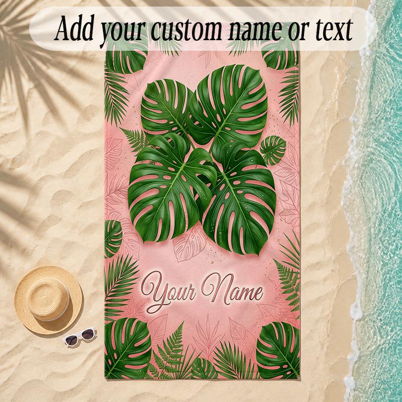 Meerjungfrau Thema Weiches Strandtuch Personalisiert Benutzerdefinierter Name Text Handtuch Tragbar für Strand Pool Reisen