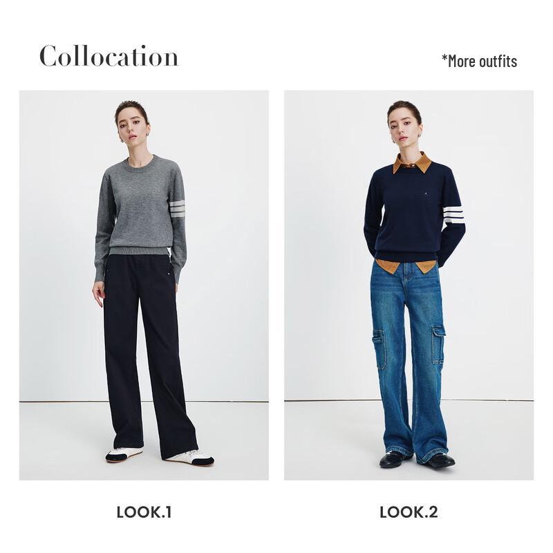 Navigare Italian Sailboat Women's Long Sleeve Round Neck Knit Sweater