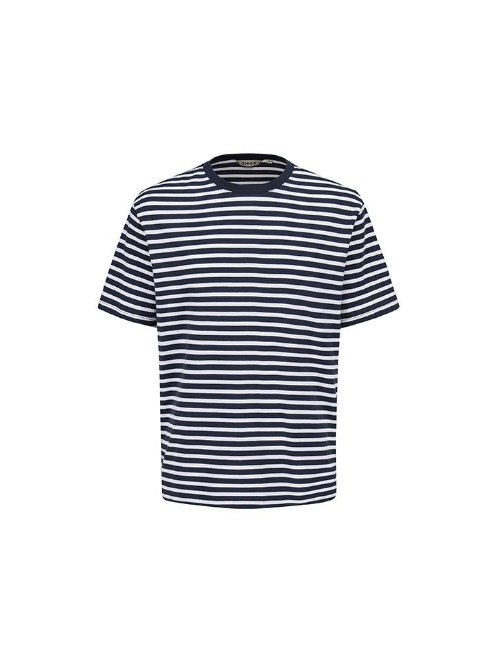 Giozia Men S) Sorona Stripe Round Short Sleeve Tee_Aef2Tr1103 Sbk/105
