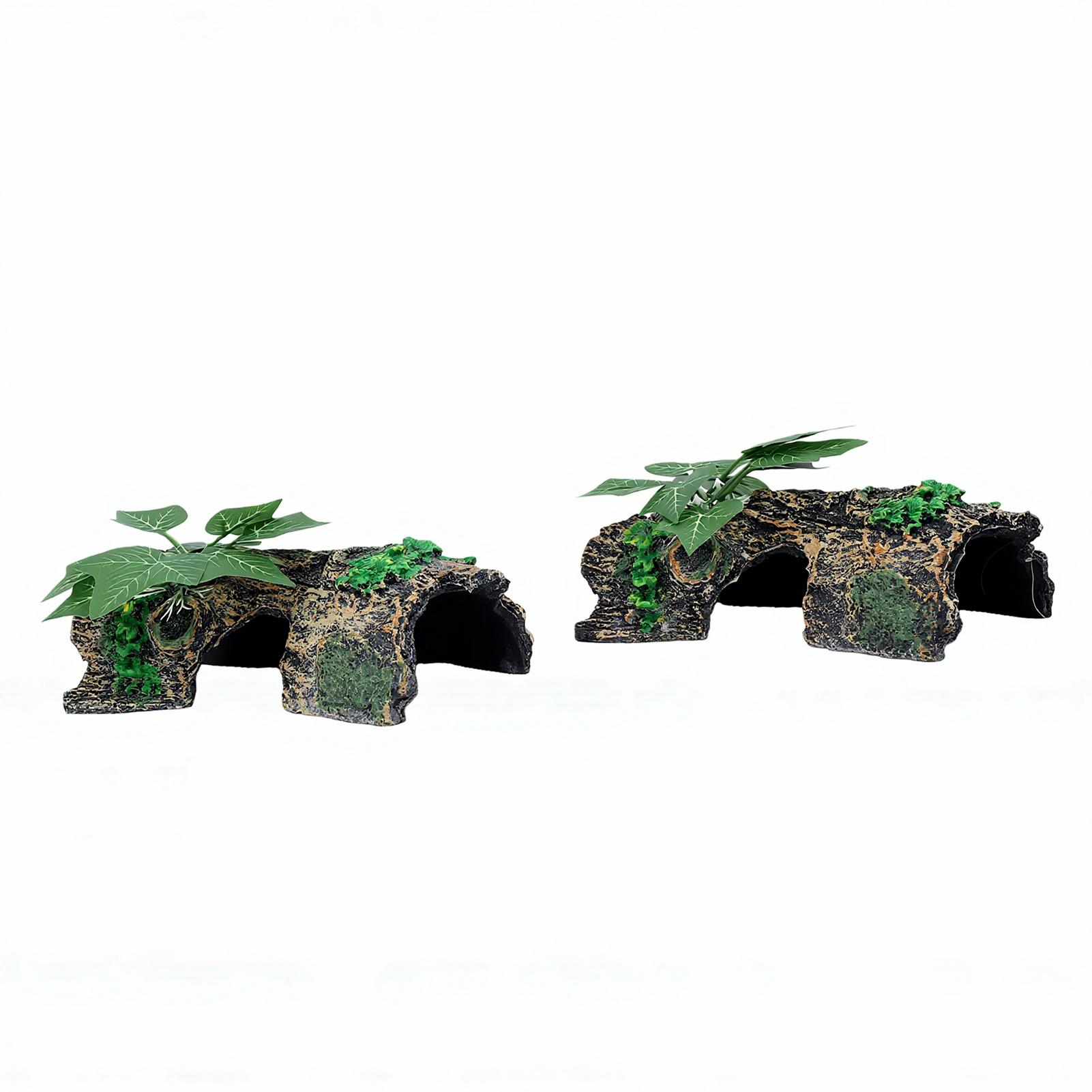 

2pcs Resin Hollow Tree Ornament Aquarium Decorations Bettas House Cave Decor with Holes