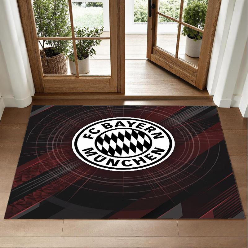 Bayern Munich Design Crystal Velvet Rug Soft Decorative Mat for Bedroom Entrance