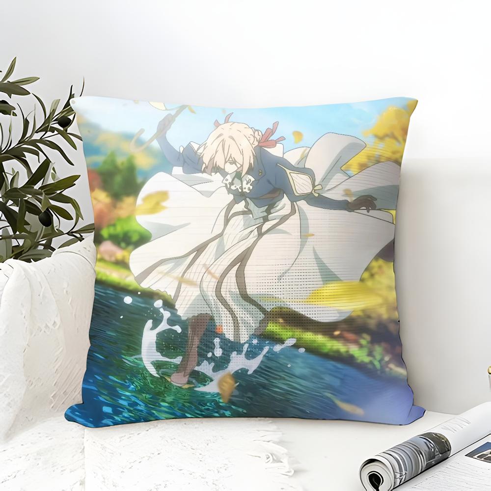 Vviolet EevergardenES Pillow Case Cotton Linen Fabric Square Zipper Pillowcase Home Decorative Living Room