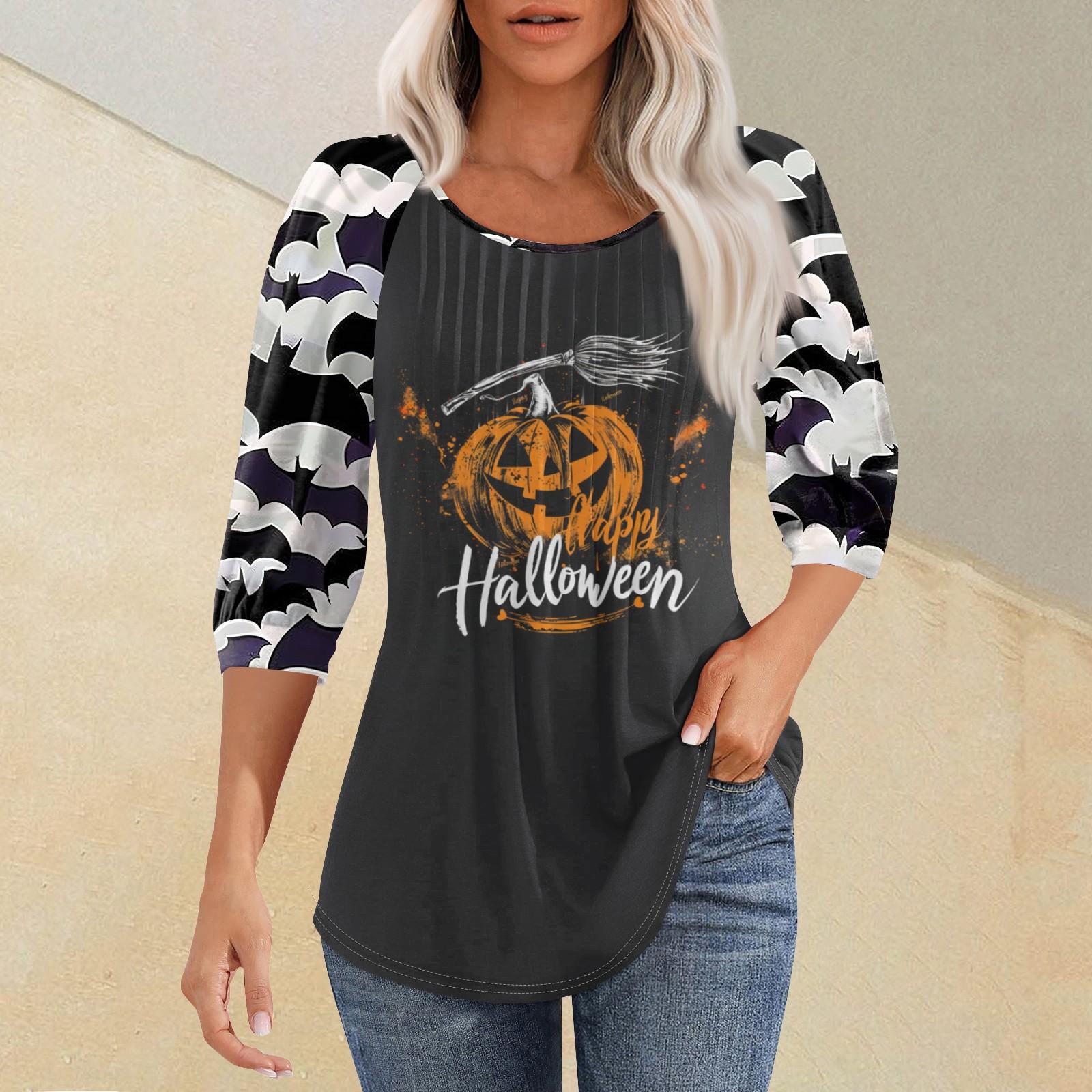 

Женская повседневная модная плиссированная рубашка с круглым вырезом и рукавом 3/4, повседневные топы XXL