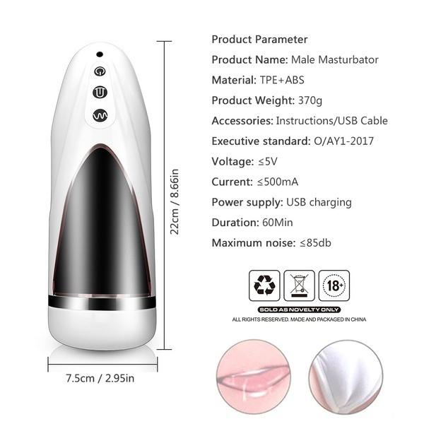 Mężczyzna Masturbator Cup Realistyczna końcówka języka i ust Pochwa Kieszonkowa cipka Blowjob Stroker Wibrująca zabawka do seksu oralnego